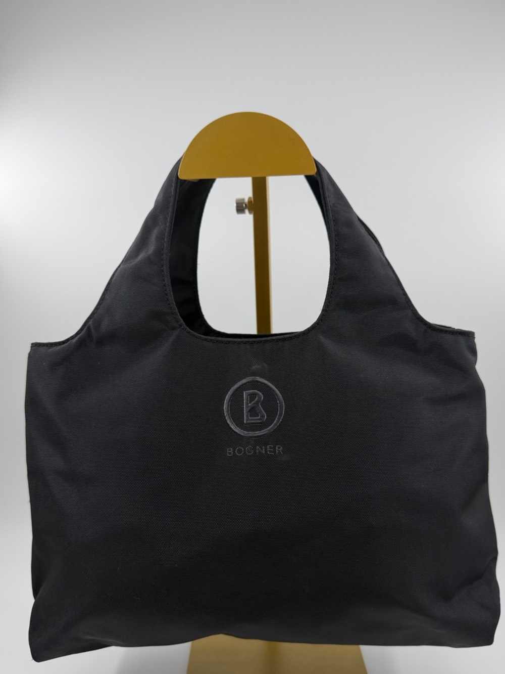 Bogner Black Nylon Tote with Embossed Logo